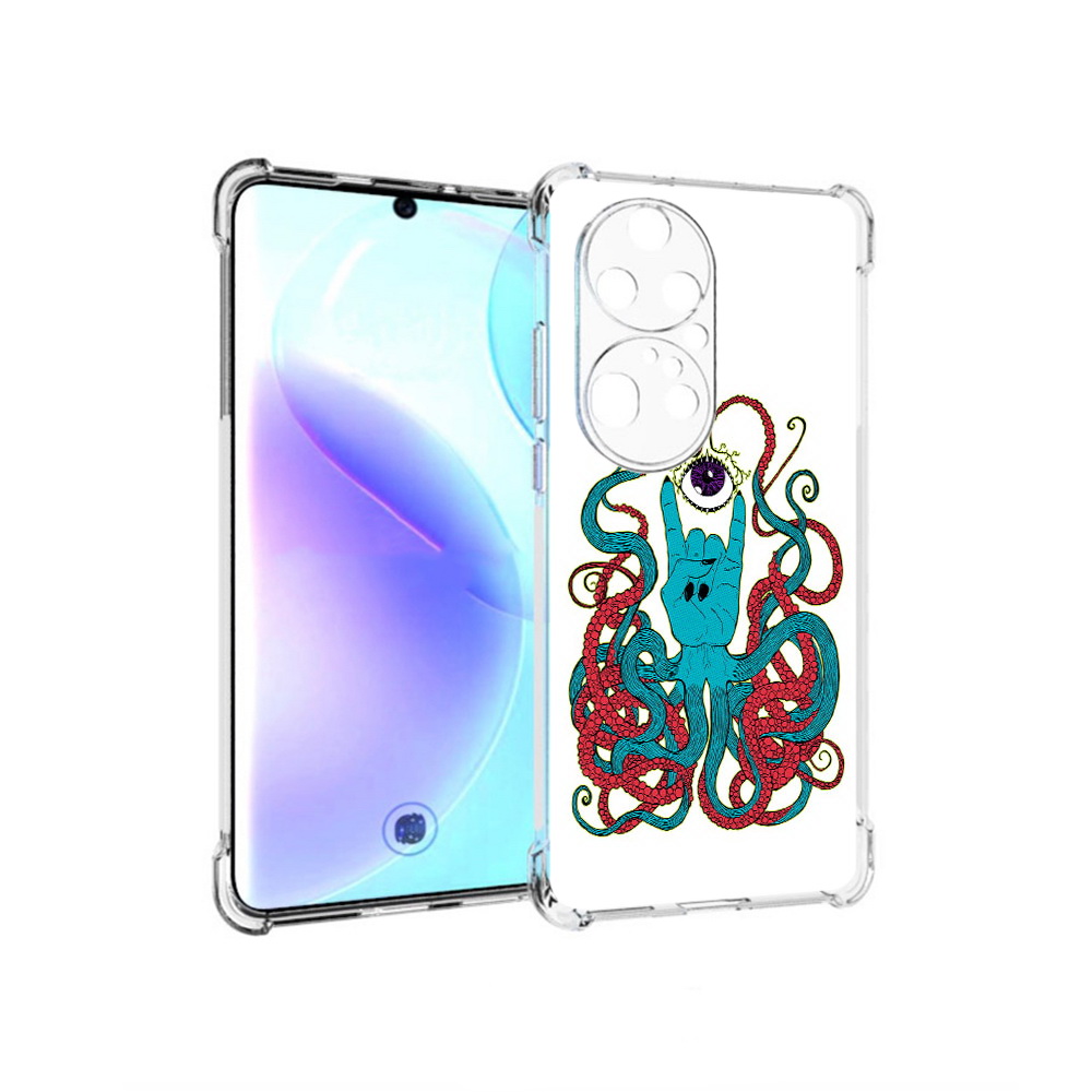 

Чехол MyPads Tocco для Huawei P50 Pro осьминог-рука абстракция, Прозрачный, Tocco
