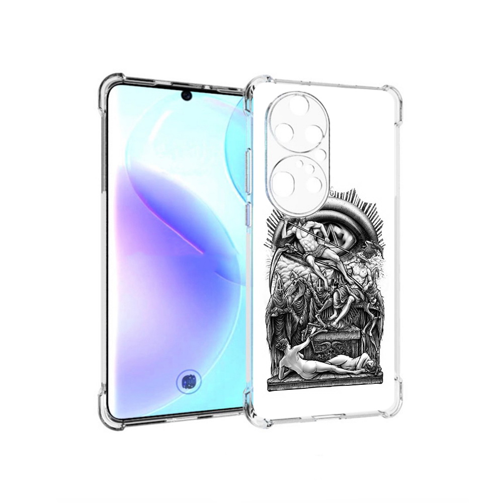 

Чехол MyPads Tocco для Huawei P50 Pro оракул черно белый, Прозрачный, Tocco