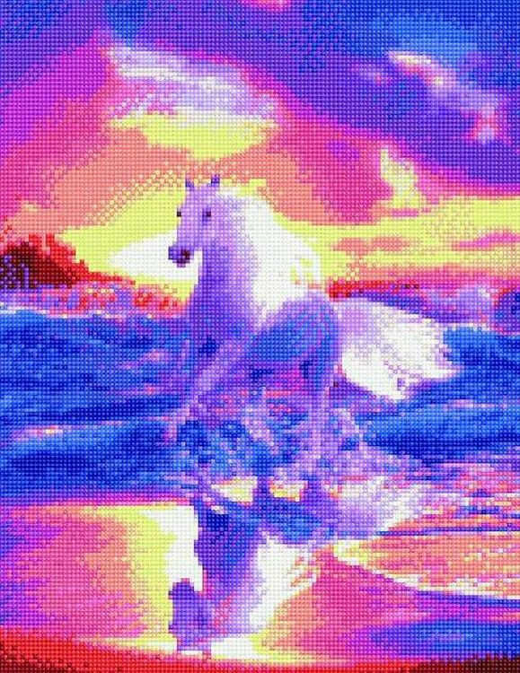 

Алмазная вышивка Painting Diamond «Белый конь на море»