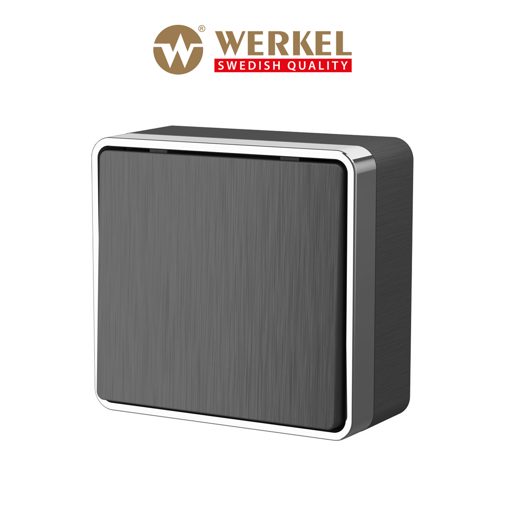 

Накладной одноклавишный выключатель Werkel Gallant W5010004 графит рифленый 10 А 250 В, Серый;черный, Накладной выключатель одноклавишный Gallant