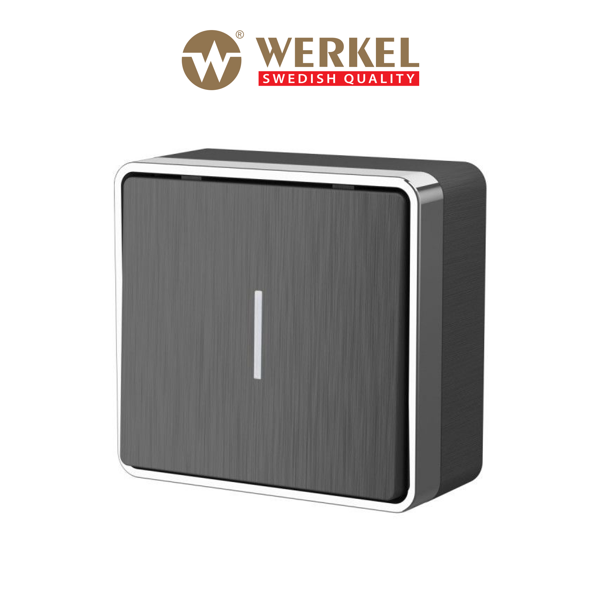 

Накладной одноклавишный выключатель Werkel Gallant W5010104 графит рифленый с подсветкой, Серый, Накладной выключатель одноклавишный с подсветкой Gallant