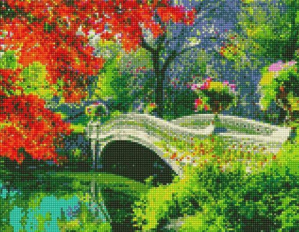 

Алмазная вышивка Painting Diamond «Мост в лесу»