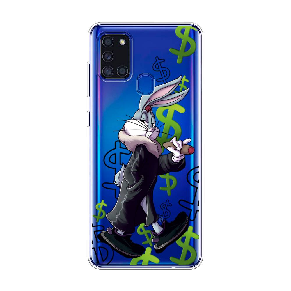 

Чехол на Samsung Galaxy A21s "Rich Bugs Bunny", Зеленый;черный;голубой, 2100250-6