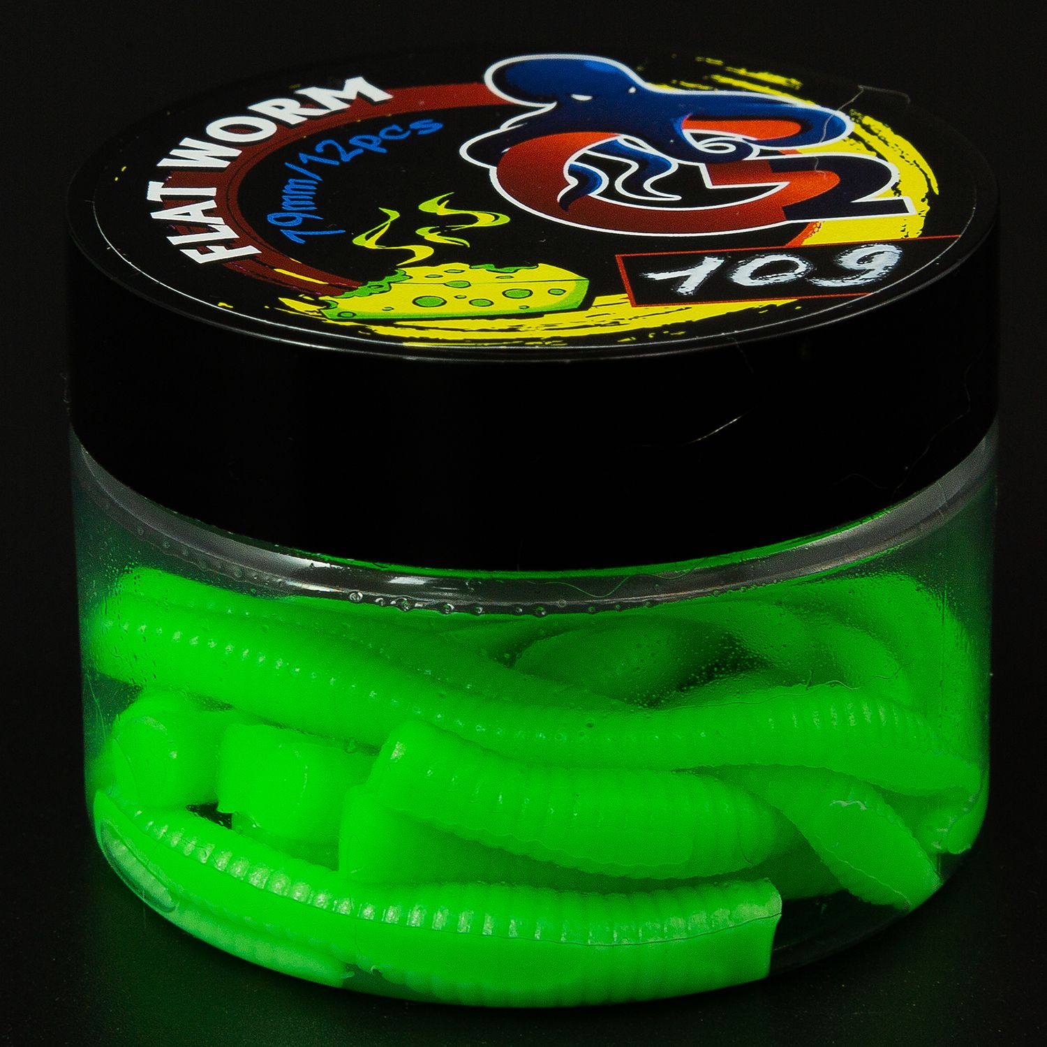 

Силиконовые форелевые приманки G2 flat worm 79 мм аттрактант сыр 12 шт цвет 109, flat worm