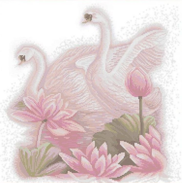 Рисунок на ткани «Лебединая верность»