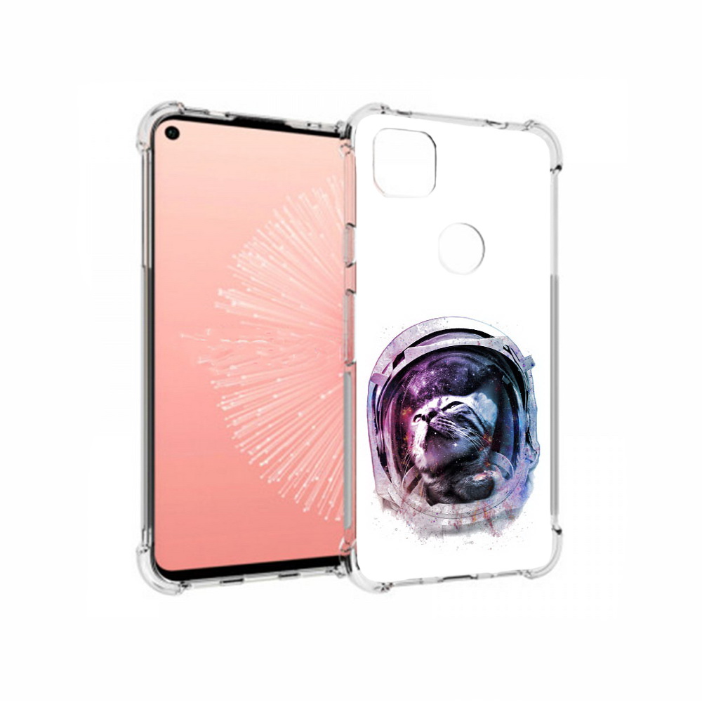 

Чехол MyPads Tocco для Google Pixel 4A кот в шлеме, Прозрачный, Tocco