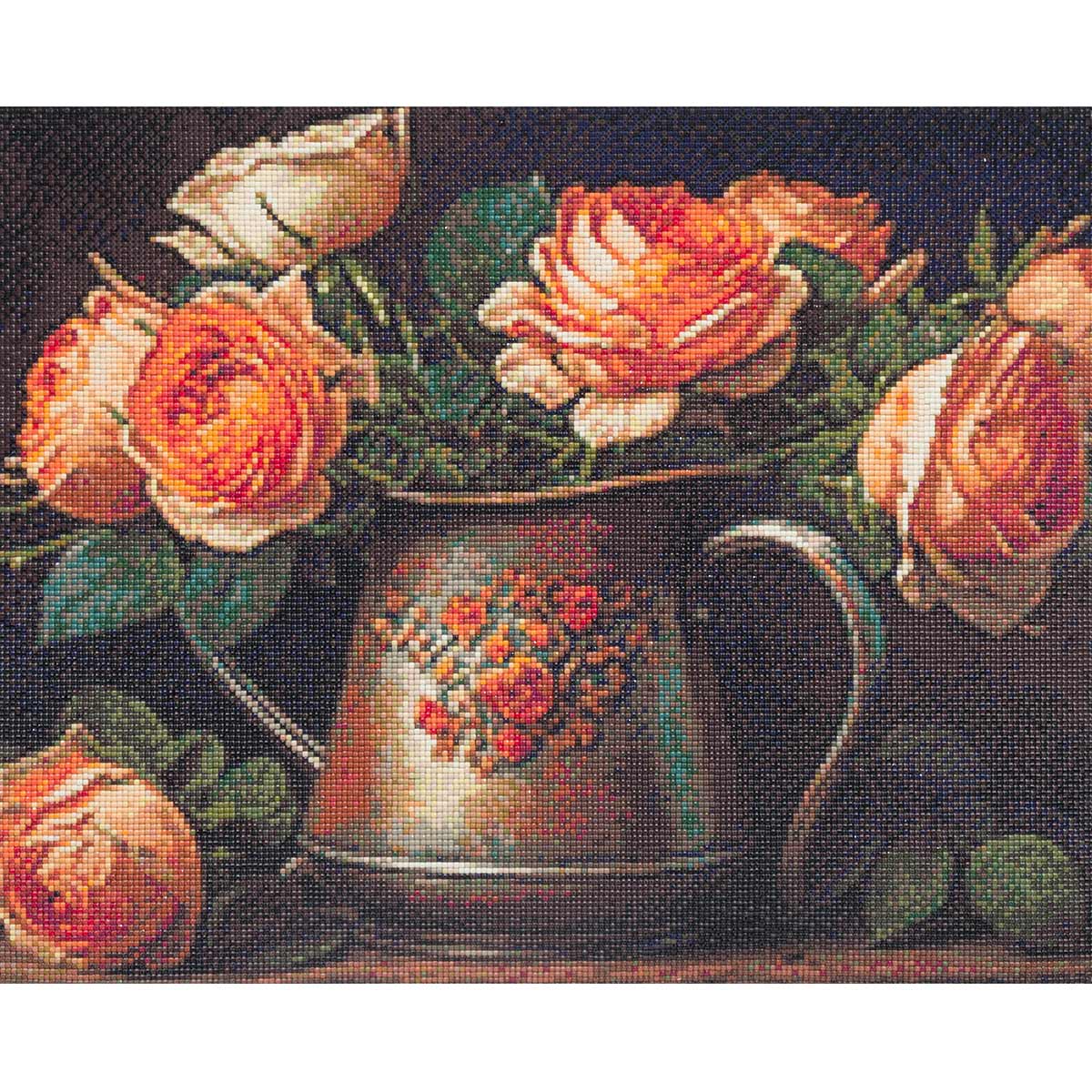 Алмазная мозаика Cristyle, Cr540218, Натюрморт. Розы в кувшине, 50х40 см