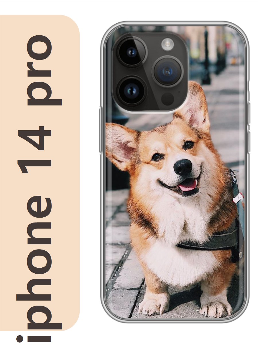 

Чехол на Apple Iphone 14 pro корги город 815, Прозрачный, Iphp14dogs