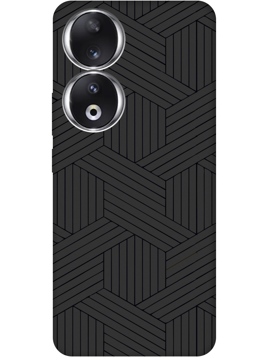 

Силиконовый чехол на Honor 90 с рисунком "Милый узор" Soft Touch черный, 20001430