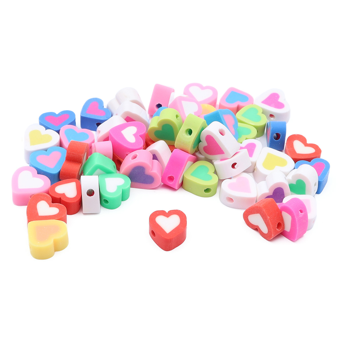

Бусины из полимерной глины Astra&Craft, ZZ1326, Ассорти из сердечек, 50 шт, 1 упак, Разноцветный