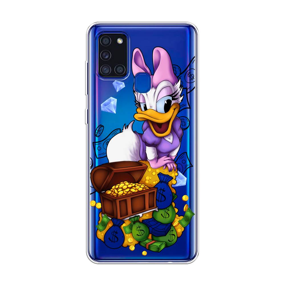 

Чехол на Samsung Galaxy A21s "Rich Daisy Duck", Коричневый;белый;фиолетовый, 2100250-6