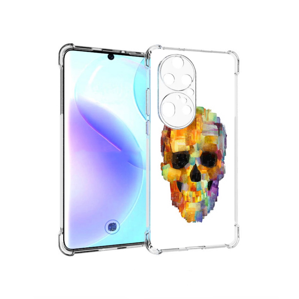 

Чехол MyPads Tocco для Huawei P50 Pro нарисованный череп, Прозрачный, Tocco