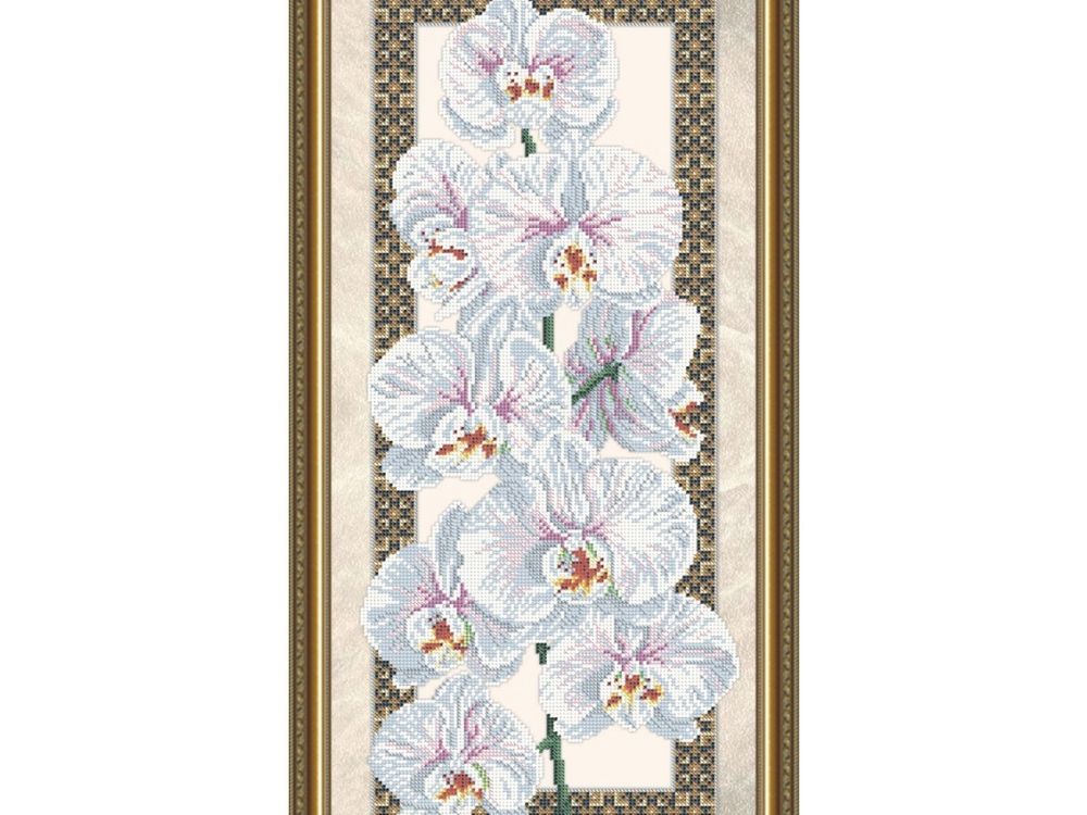 

Рисунок на ткани «Орхидея на бежевом»