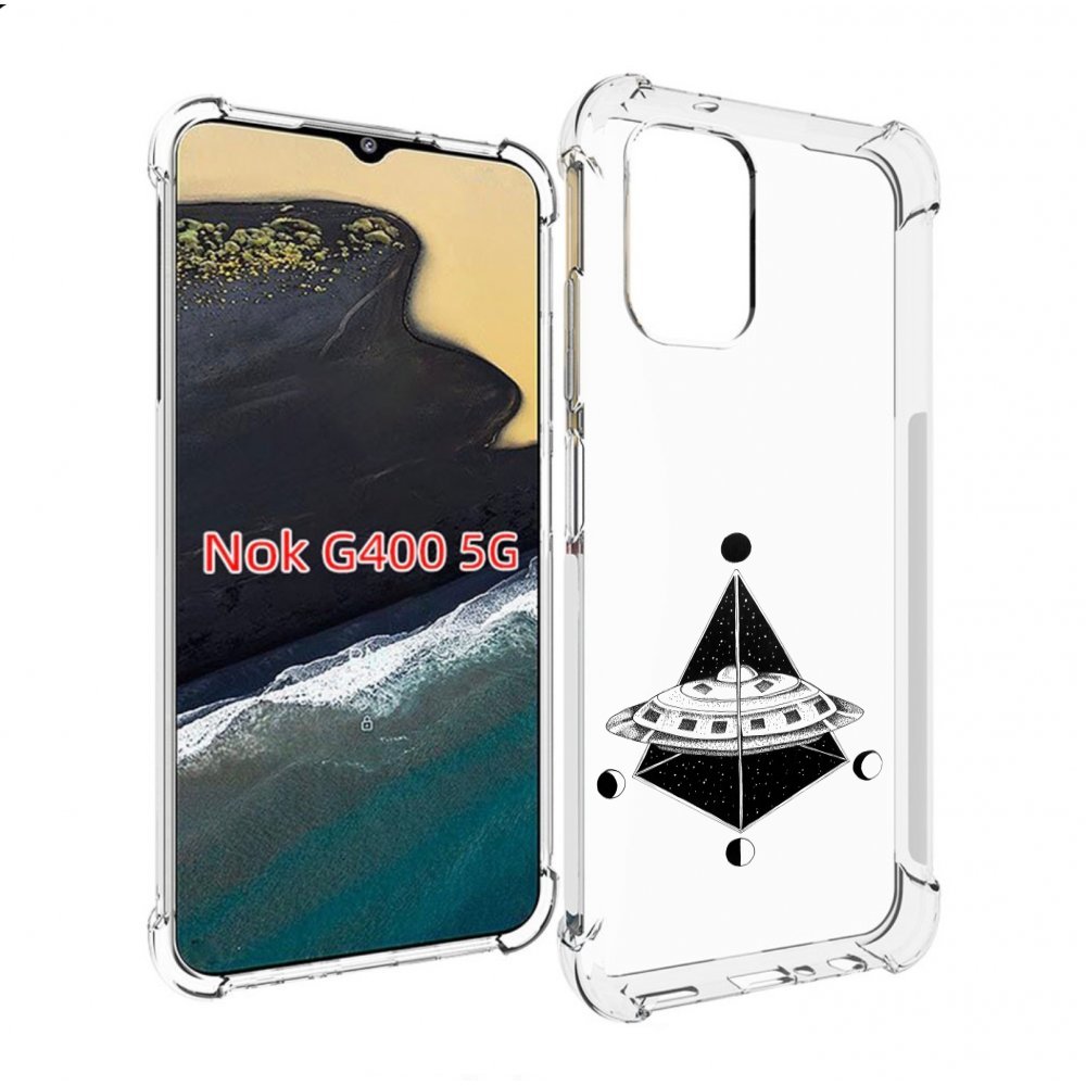 

Чехол MyPads черно белая летающая тарелка для Nokia G400 5G, Прозрачный, Tocco