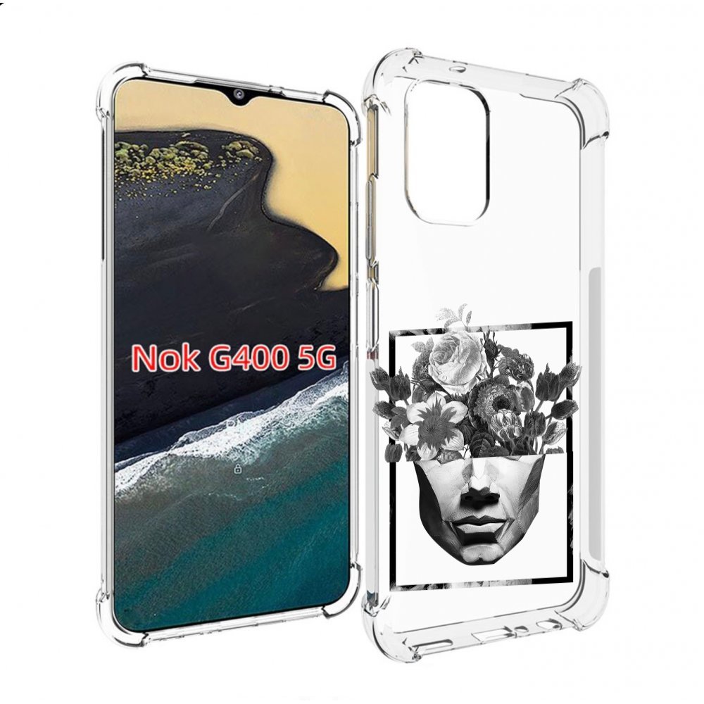 

Чехол MyPads черно белая ваза в абстракции для Nokia G400 5G, Прозрачный, Tocco