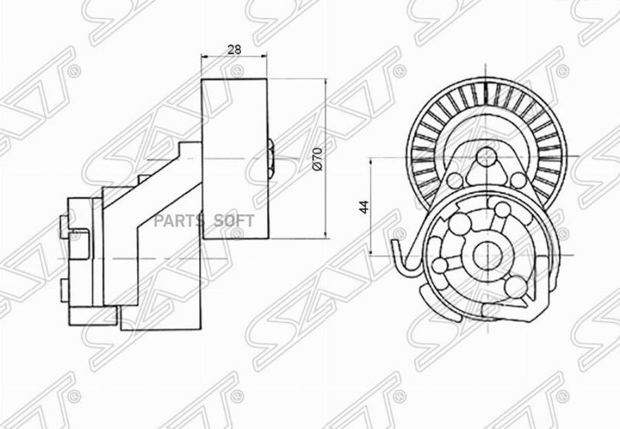 

Натяжитель Приводного Ремня Fiat Ducato/Iveco Daily 2,3 02- Sat арт. ST-504086751