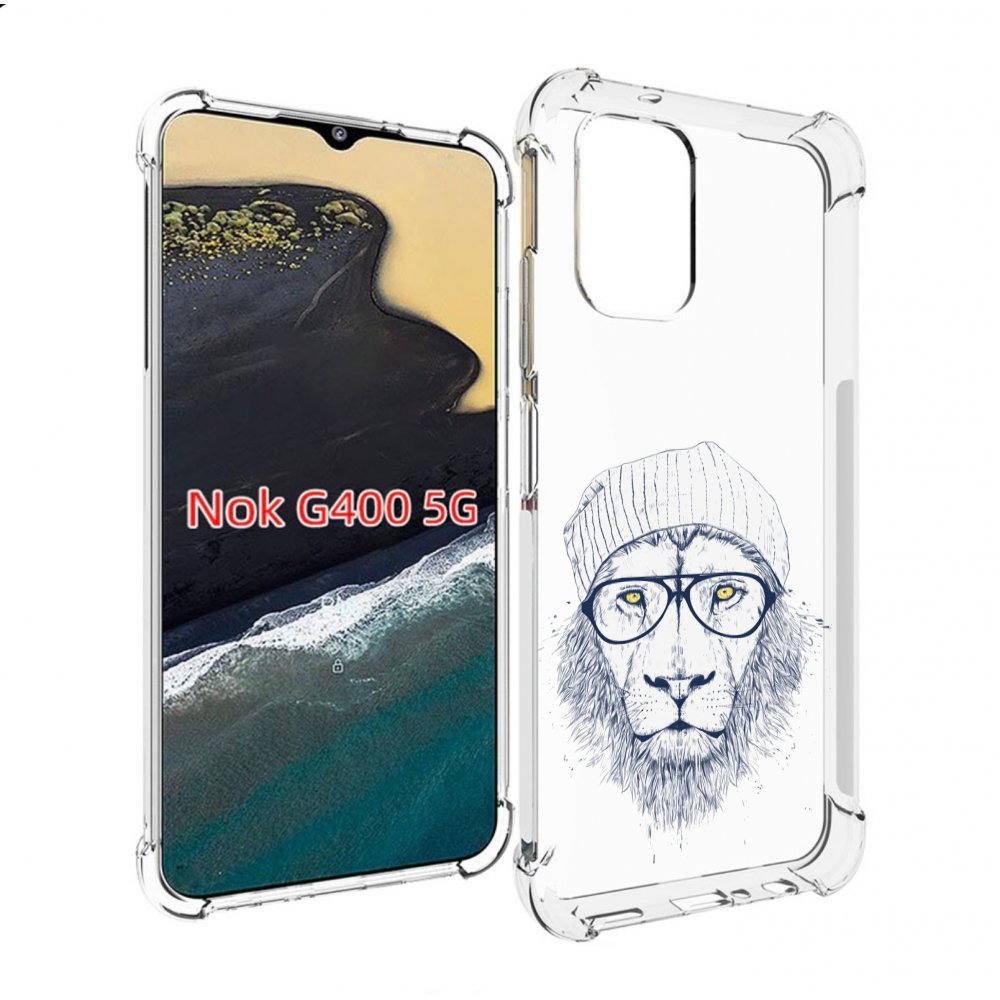 

Чехол MyPads хиппи лев для Nokia G400 5G, Прозрачный, Tocco