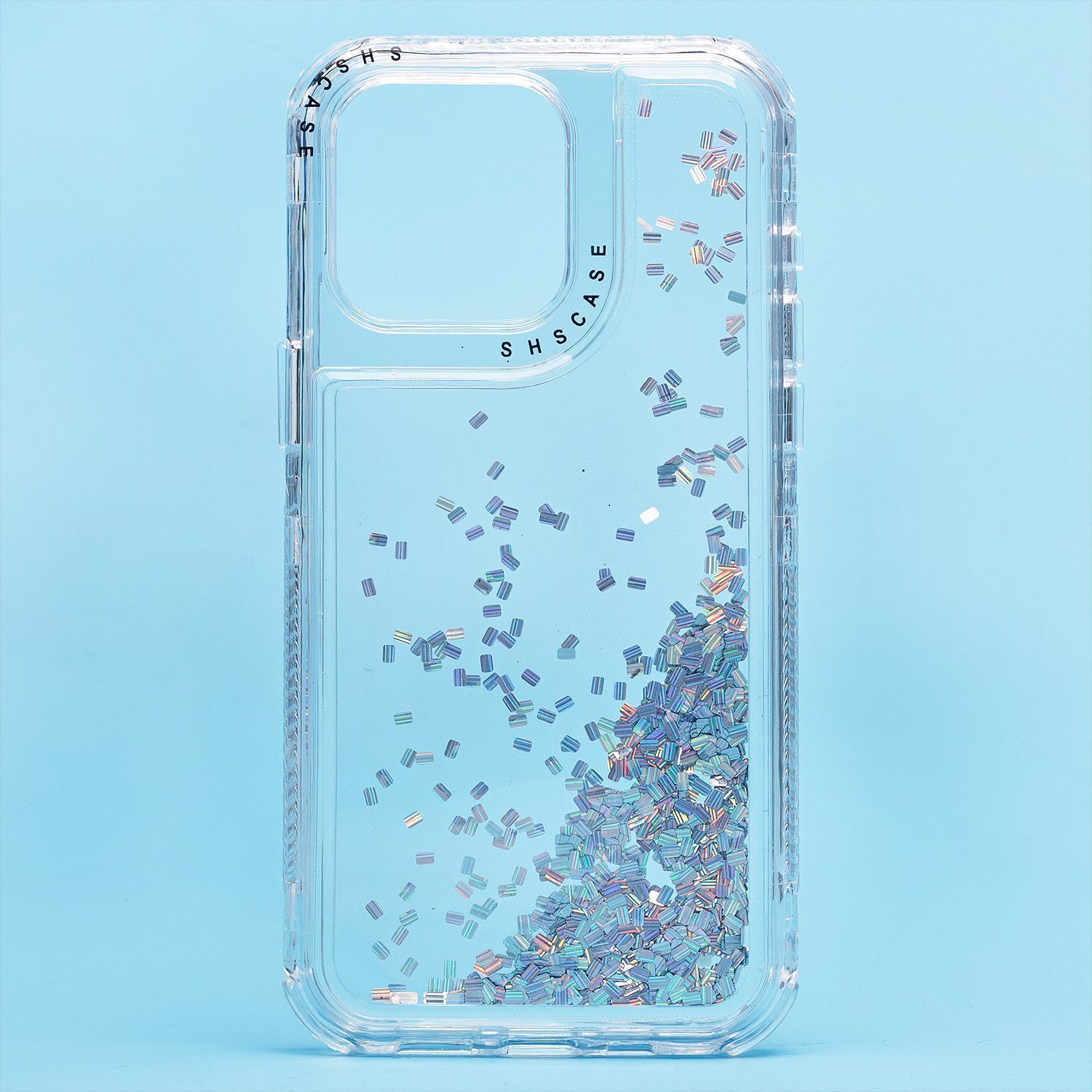 

Чехол для iPhone 15 Pro Max силиконовый с блестками 4 серебристый