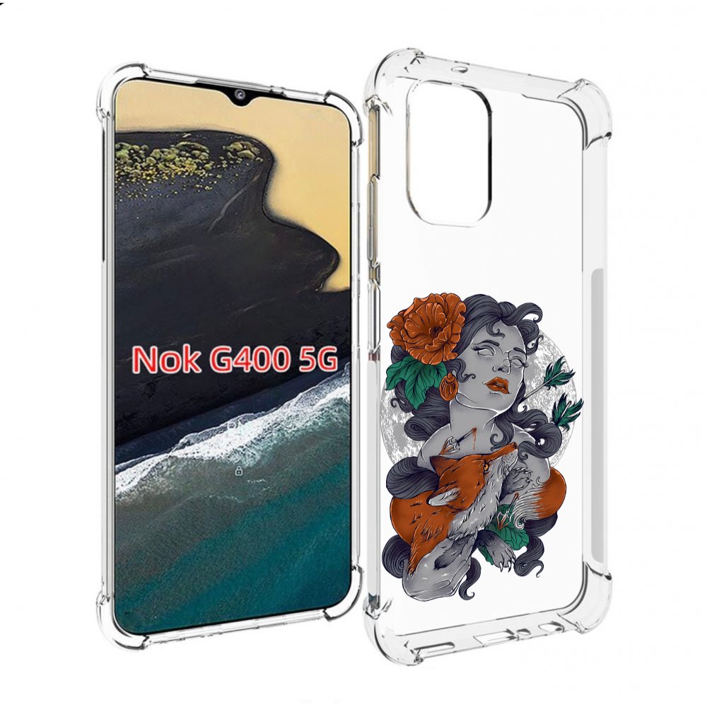 

Чехол MyPads темная девушка с лисой для Nokia G400 5G, Прозрачный, Tocco