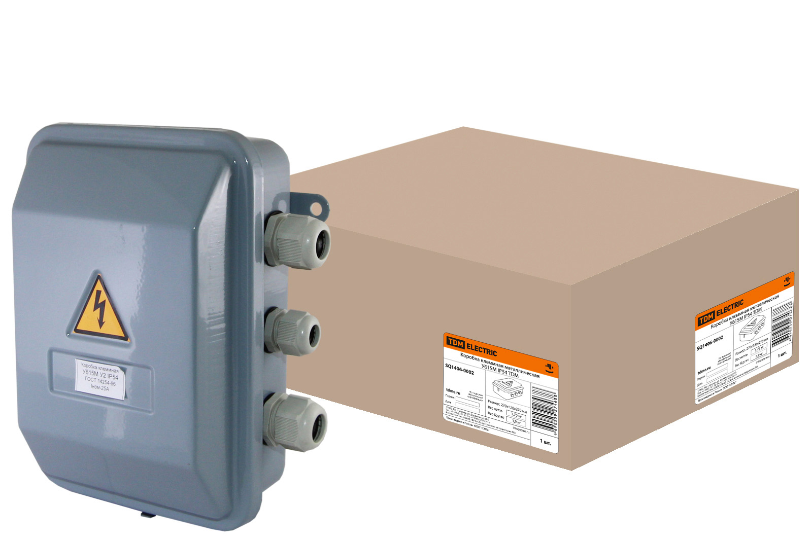 

Коробка клеммная металлическая У-615М IP54 TDM, Серый