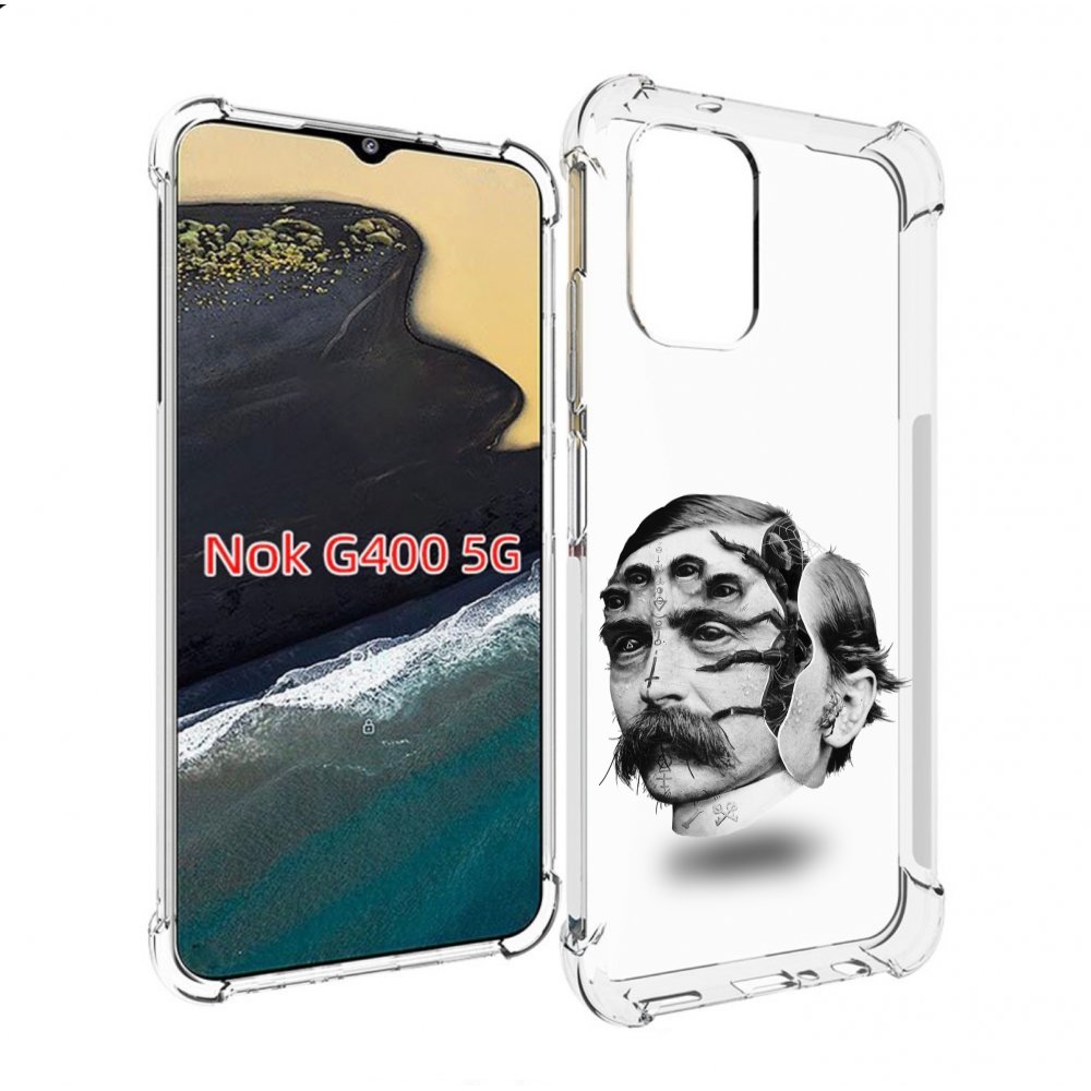 

Чехол MyPads страшное лицо мужчины для Nokia G400 5G, Прозрачный, Tocco