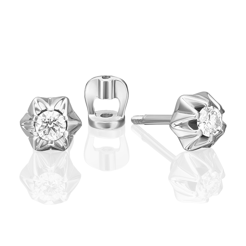 

Серьги пусеты из золота PLATINA jewelry 02-5352, бриллиант, 02-5352