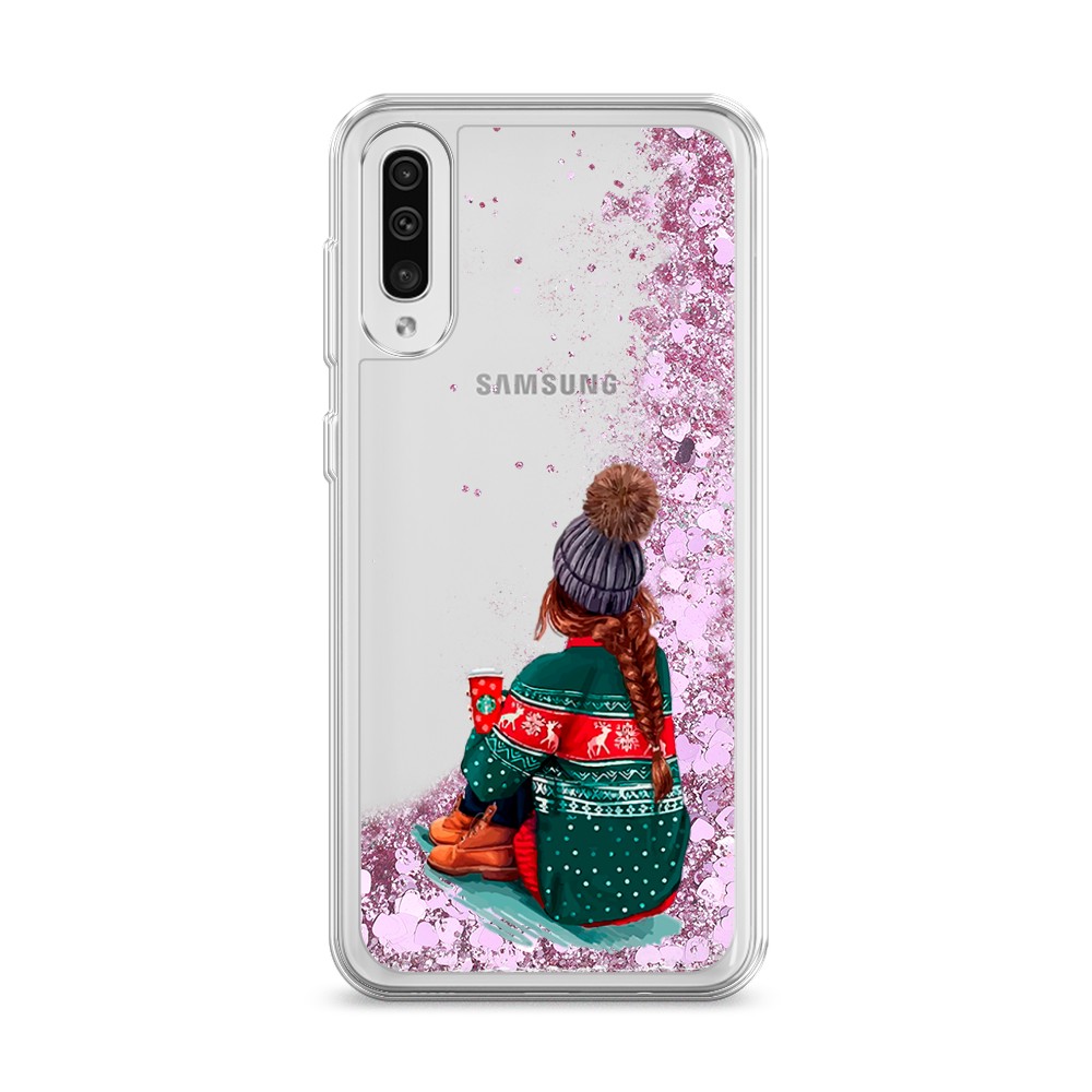 

Жидкий чехол с блестками "Winter dreams" на Samsung Galaxy A50