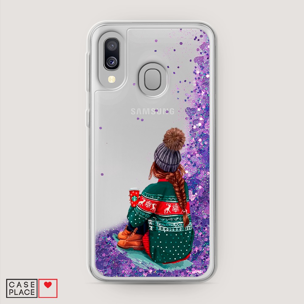 

Жидкий чехол с блестками "Winter dreams" на Samsung Galaxy A40