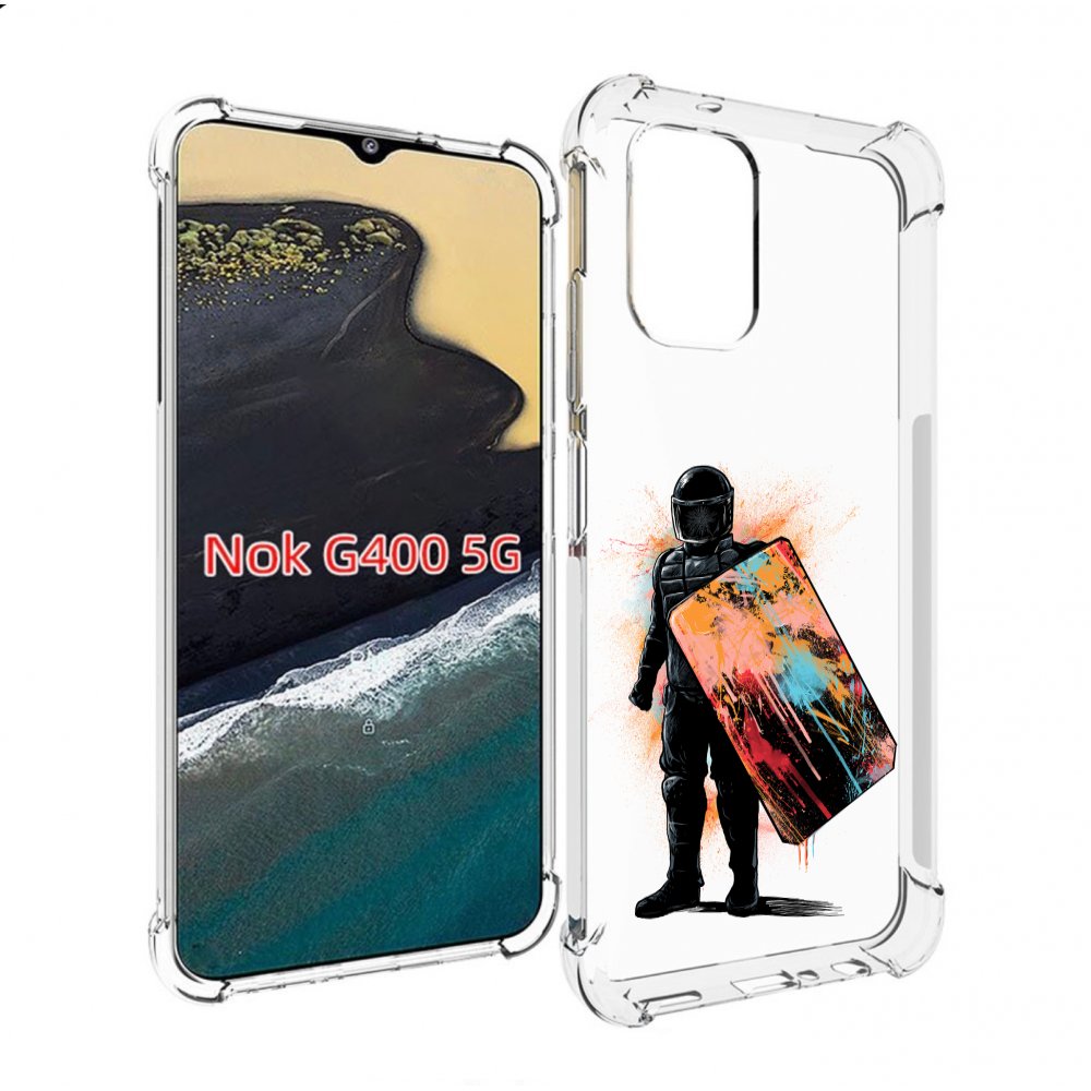 

Чехол MyPads солдат с красочным щитом для Nokia G400 5G, Прозрачный, Tocco