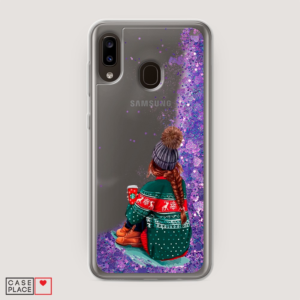 

Жидкий чехол с блестками "Winter dreams" на Samsung Galaxy A30, 27592-1