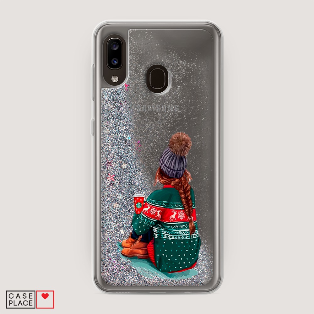 

Жидкий чехол с блестками "Winter dreams" на Samsung Galaxy A30, 27591-1