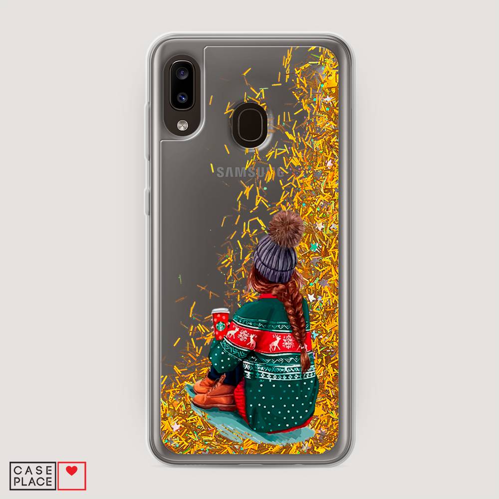 

Жидкий чехол с блестками "Winter dreams" на Samsung Galaxy A30, 27590-1