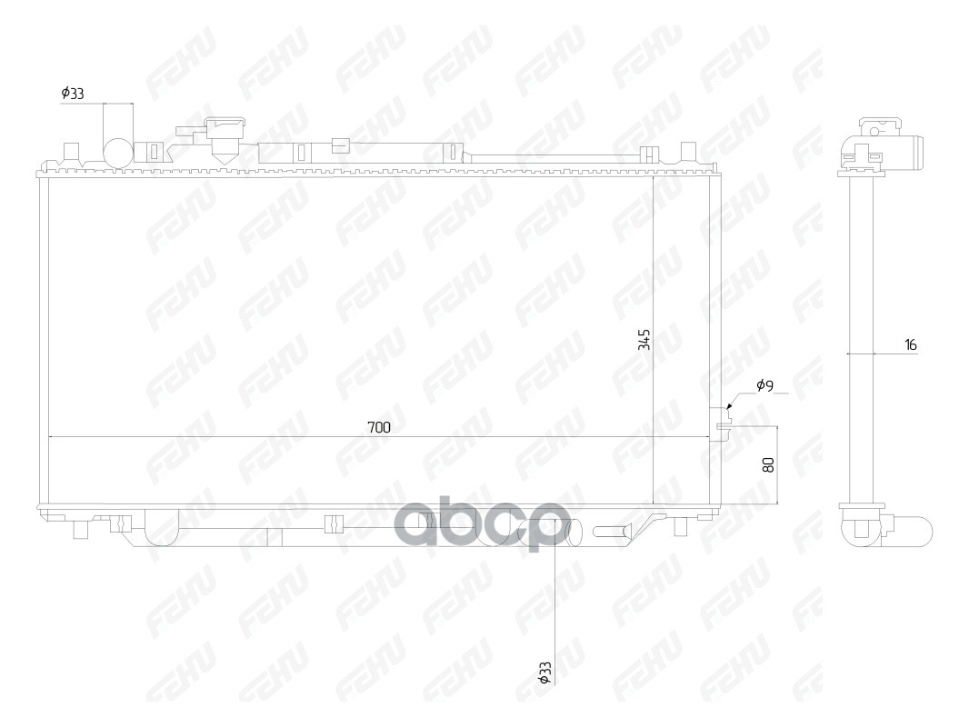 

Радиатор охлаждения двигателя FEHU FRC1069