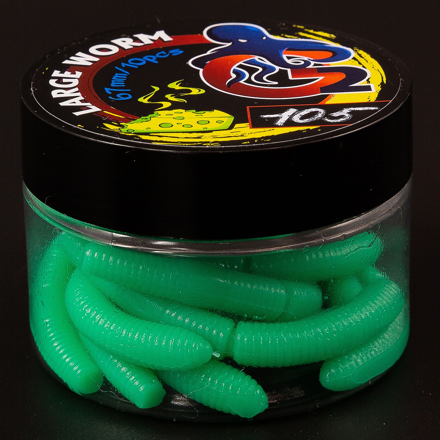 

Силиконовые форелевые приманки G2 large worm 67 мм аттрактант сыр 10 шт цвет 105, large worm
