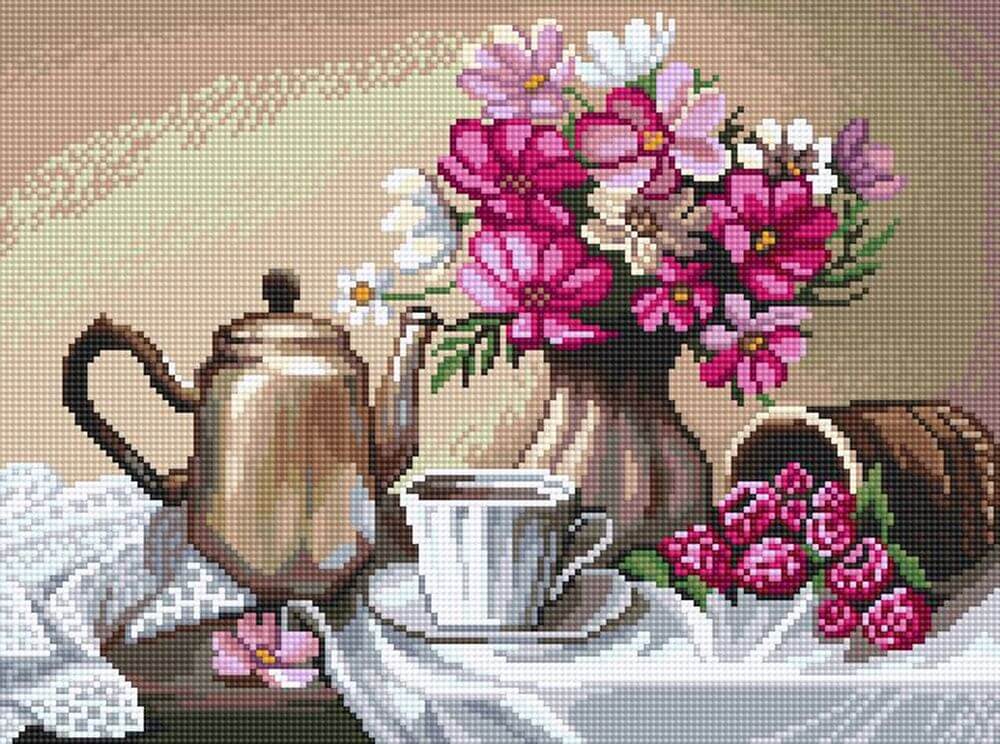 

Алмазная вышивка Алмазное Хобби «Чай с малиной»