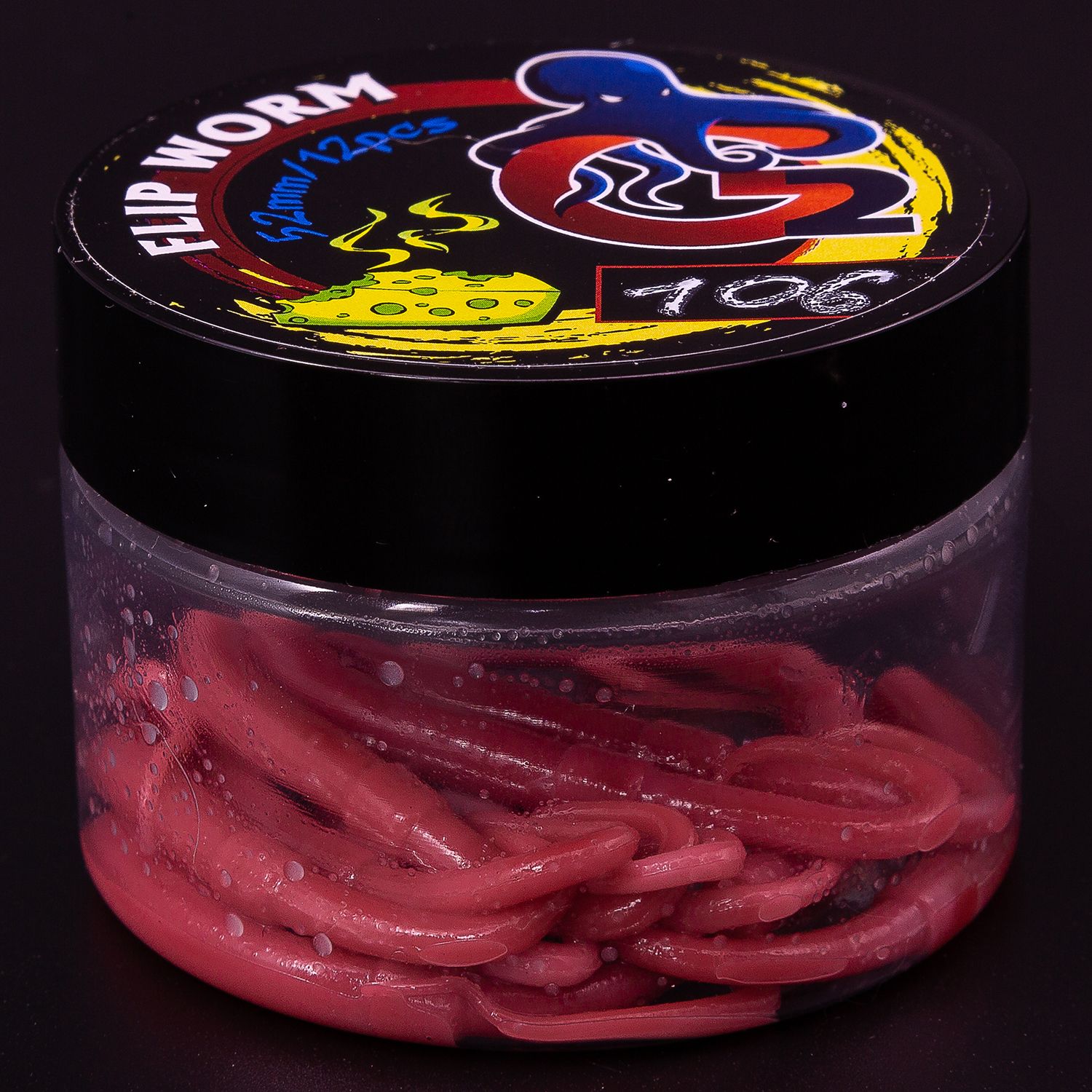 

Силиконовые форелевые приманки G2 flip worm 52 мм аттрактант сыр 12 шт цвет 106, flip worm