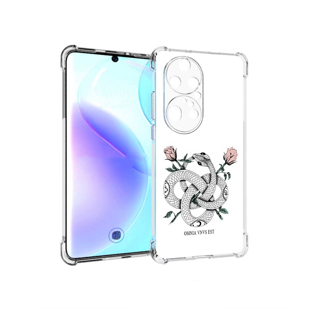 

Чехол MyPads Tocco для Huawei P50 Pro нарисованная змея абстракция, Прозрачный, Tocco