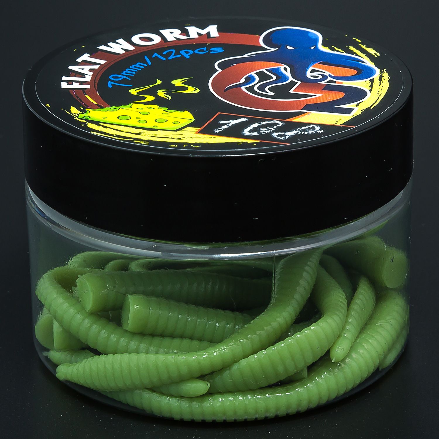

Силиконовые форелевые приманки G2 flat worm 79 мм аттрактант сыр 12 шт цвет 108, flat worm