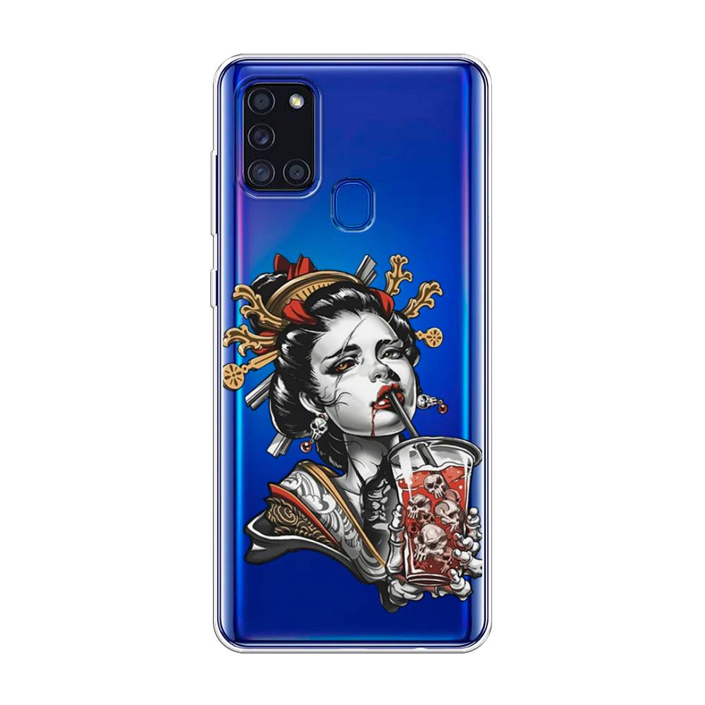 

Чехол на Samsung Galaxy A21s "Опасная гейша", Красный;черный;серый, 2100250-4