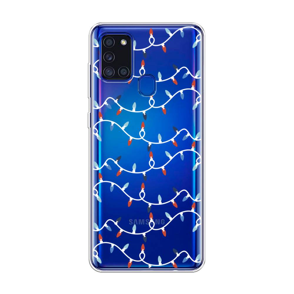 

Чехол на Samsung Galaxy A21s "Разноцветная гирлянда", Белый;красный;синий, 2100250-5