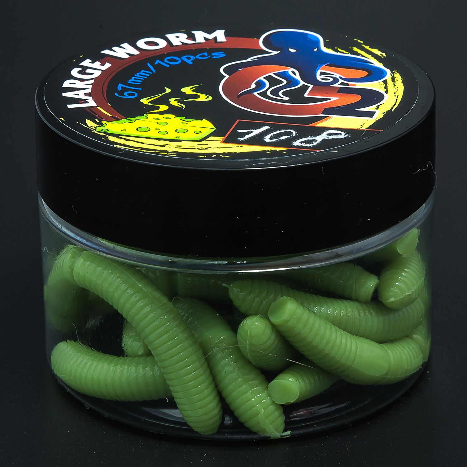 Силиконовые форелевые приманки G2 large worm 67 мм аттрактант сыр 10 шт цвет 108