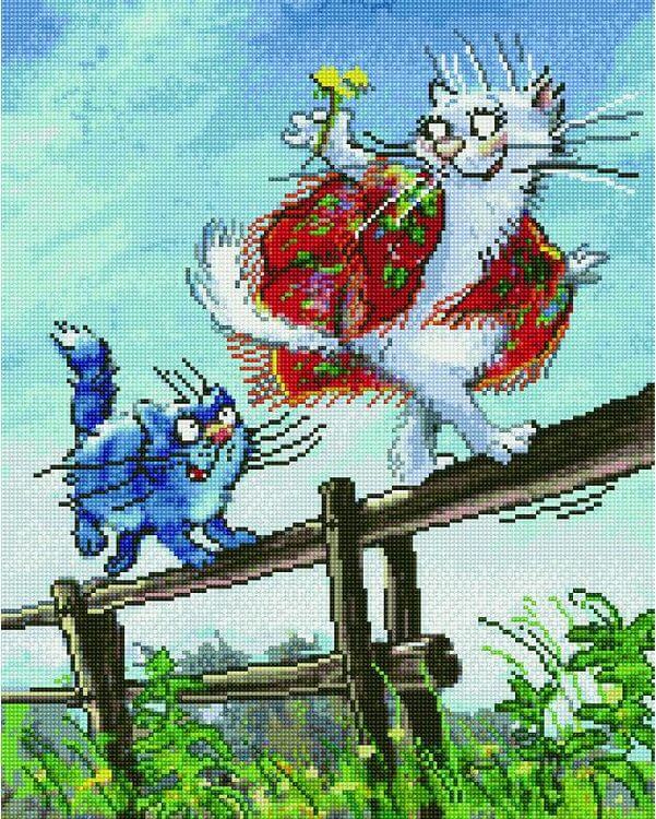 

Алмазная вышивка Paintboy (Premium) «Догони кошечку»