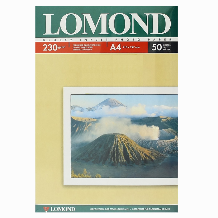

Бумага Lomond 0102022 A4/230г/м2/50л./белый глянцевое для струйной печати
