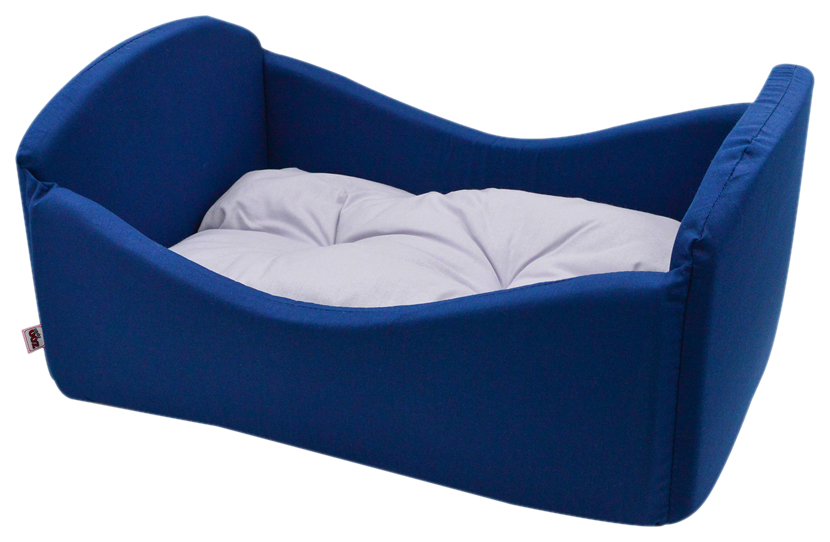 Лежанка-кроватка Zooexpress темно-синяя поплин для кошек и собак 56х41х25 см