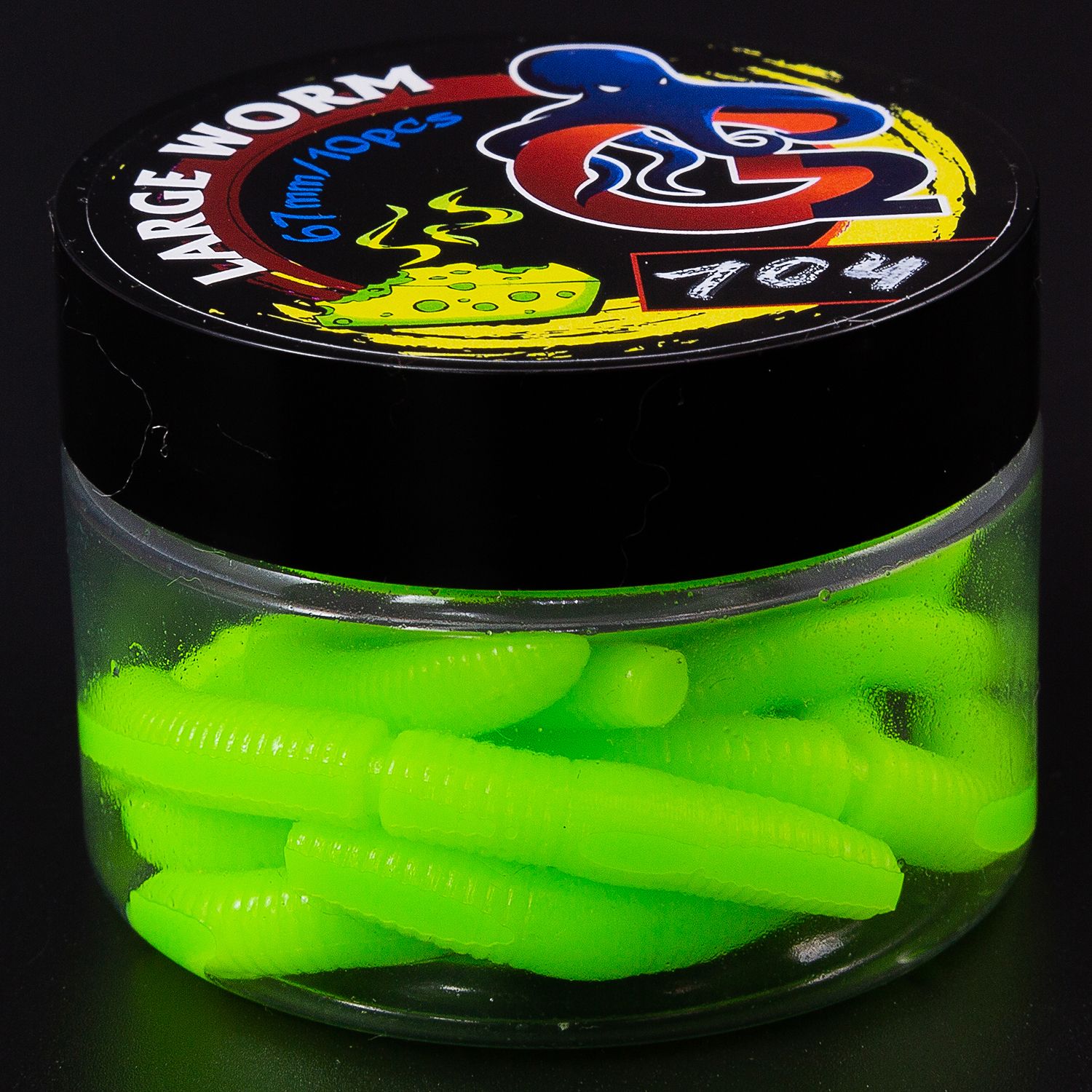 

Силиконовые форелевые приманки G2 large worm 67 мм аттрактант сыр 10 шт цвет 104, large worm