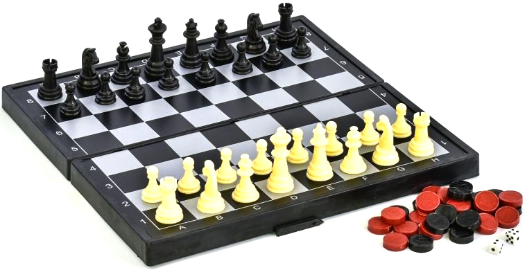 фото Шахматы, нарды, шашки магнитные пластиковые 3 в 1 миленд (поле 29 см) p00076