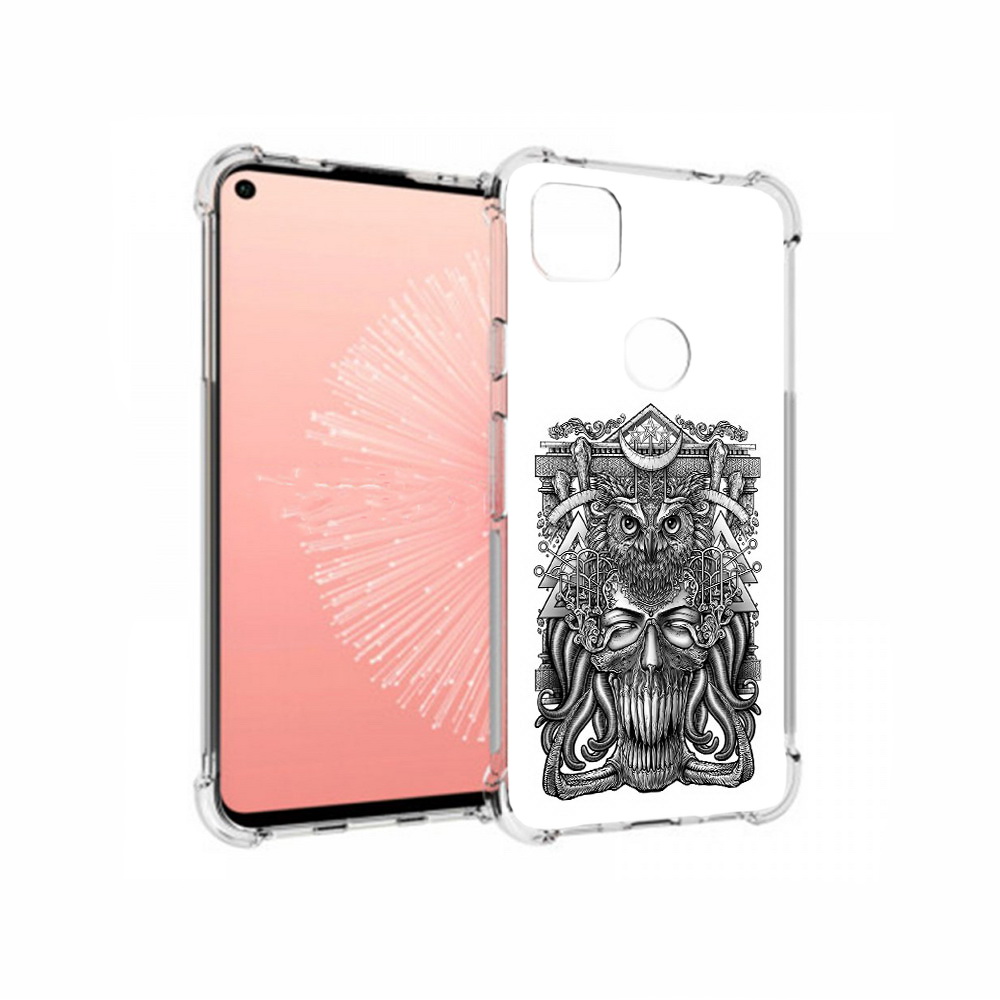 

Чехол MyPads Tocco для Google Pixel 4A зубастая сова, Прозрачный, Tocco