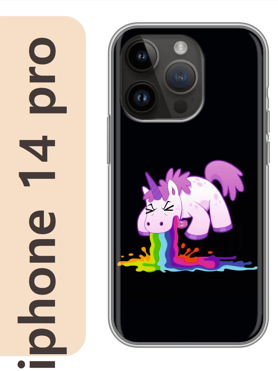

Чехол на Apple Iphone 14 pro единорог 496, Прозрачный, Iphp14erog