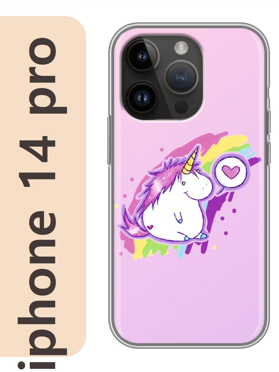 

Чехол на Apple Iphone 14 pro единорог 495, Прозрачный, Iphp14erog