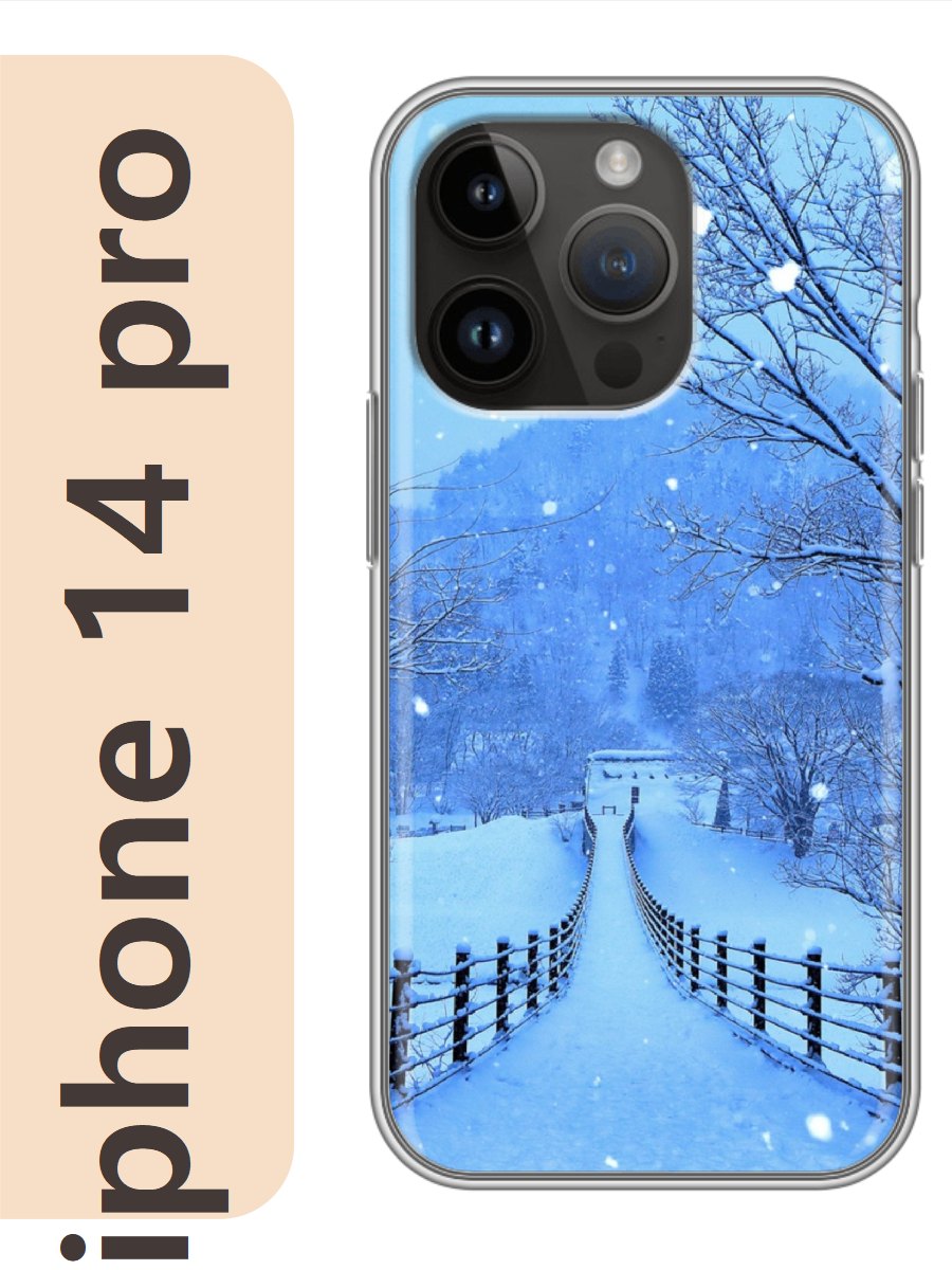 

Чехол на Apple Iphone 14 pro зима мост 461, Прозрачный, Iphp14newy